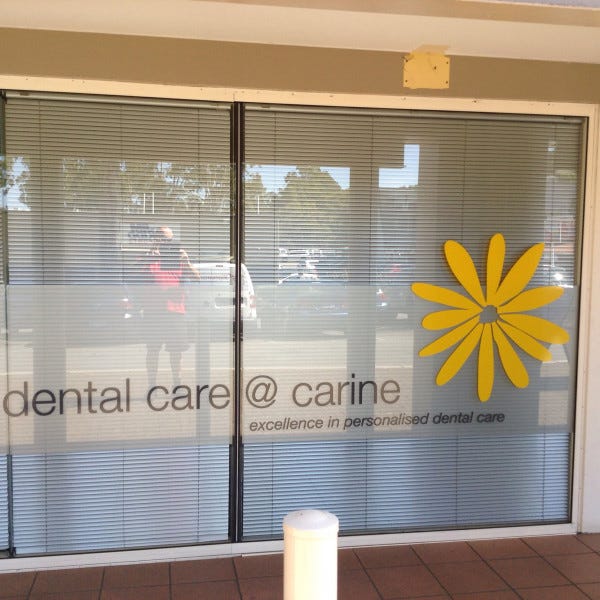 window decals for a dentist