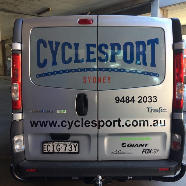 Vehicle One Way Vision for the rear window of a cycle store van in grey