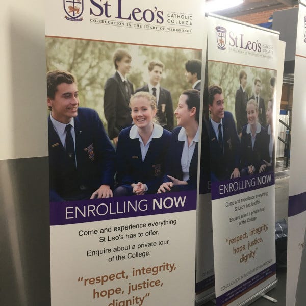 Educational pull up banners can be used in an office and pull up banners can be moved to various locations.