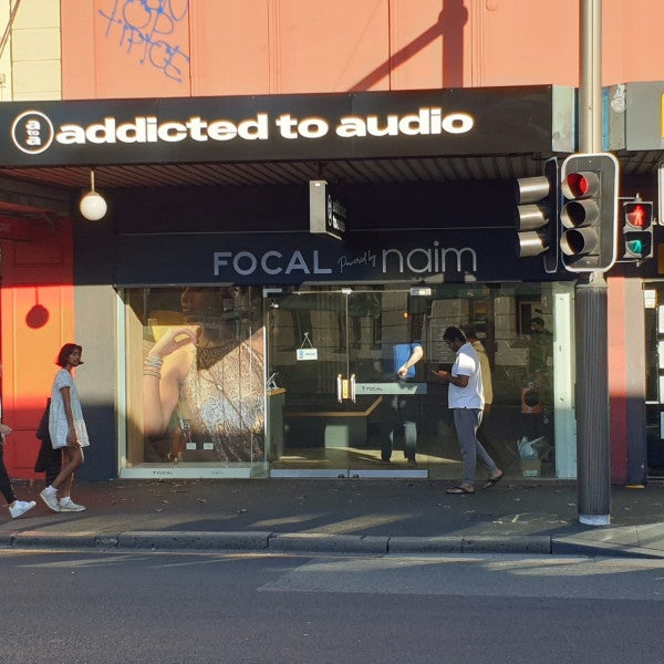 Addicted to Audio_Awning Sign, ACP with vinyl graphics