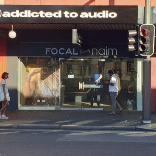 Addicted to Audio_Awning Sign, ACP with vinyl graphics