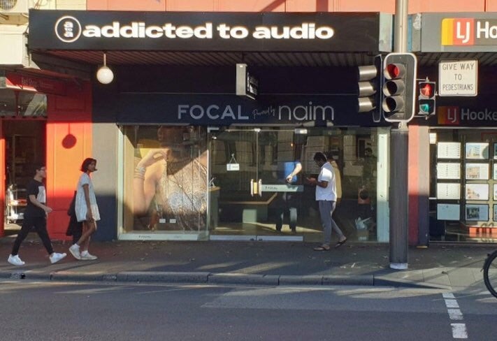 Addicted to Audio_Awning Sign, ACP with vinyl graphics