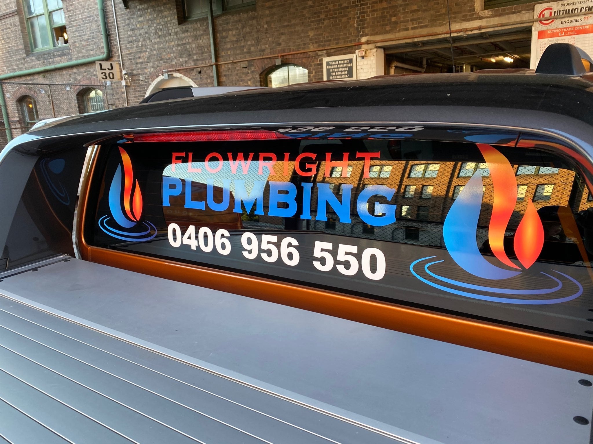 Flowright Plumbing Vehicle graphics, vinyl - Signarama Sydney CBD South