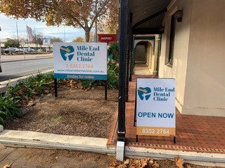 Metal Sign and Posts, A Frame