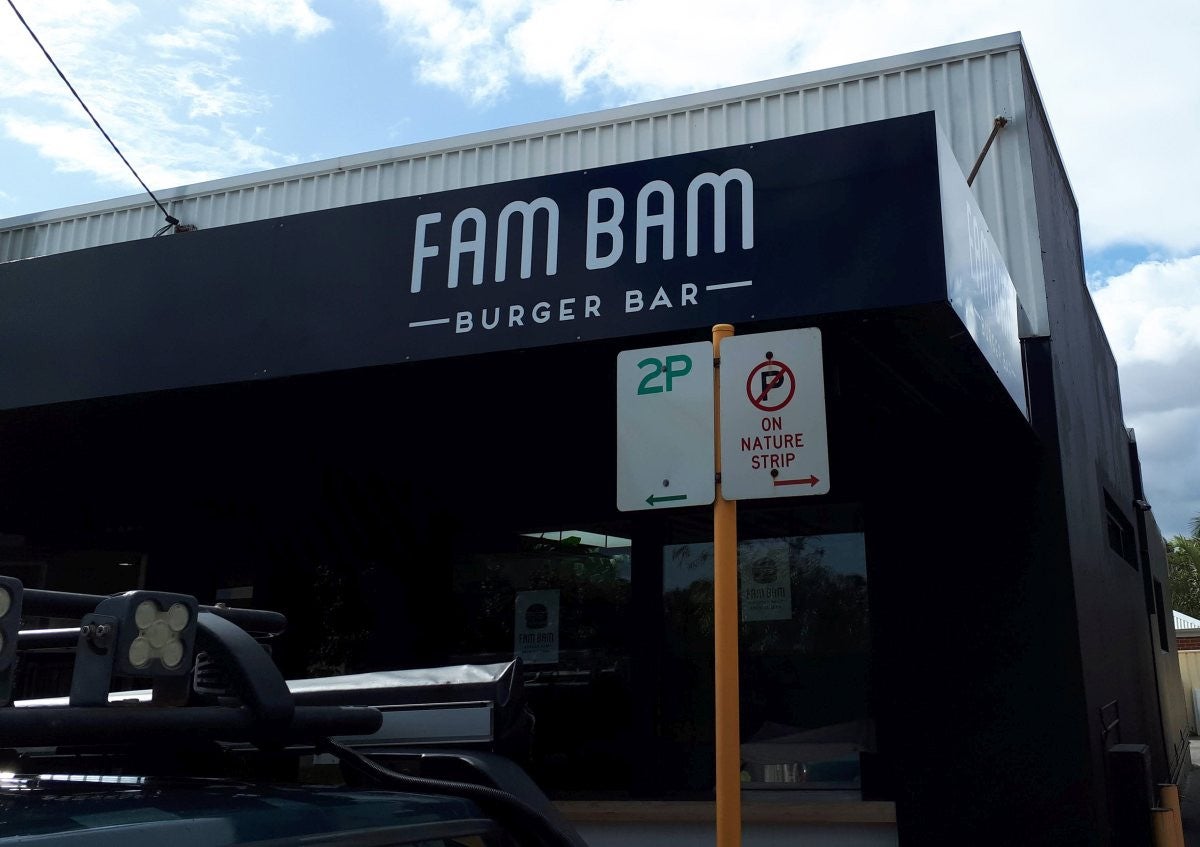 Fam Bam Burger Bar Signage
