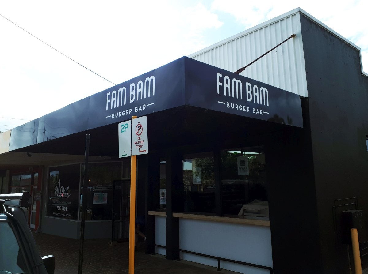 Fam Bam Burger Bar Signage