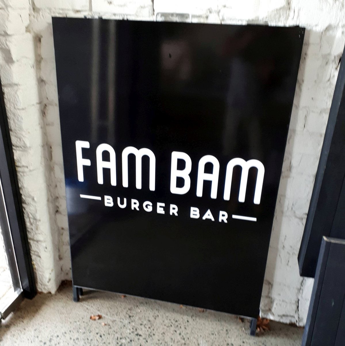 Fam Bam Burger Bar Signage