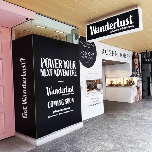 Wanderlust Camera Electronic Store Signage