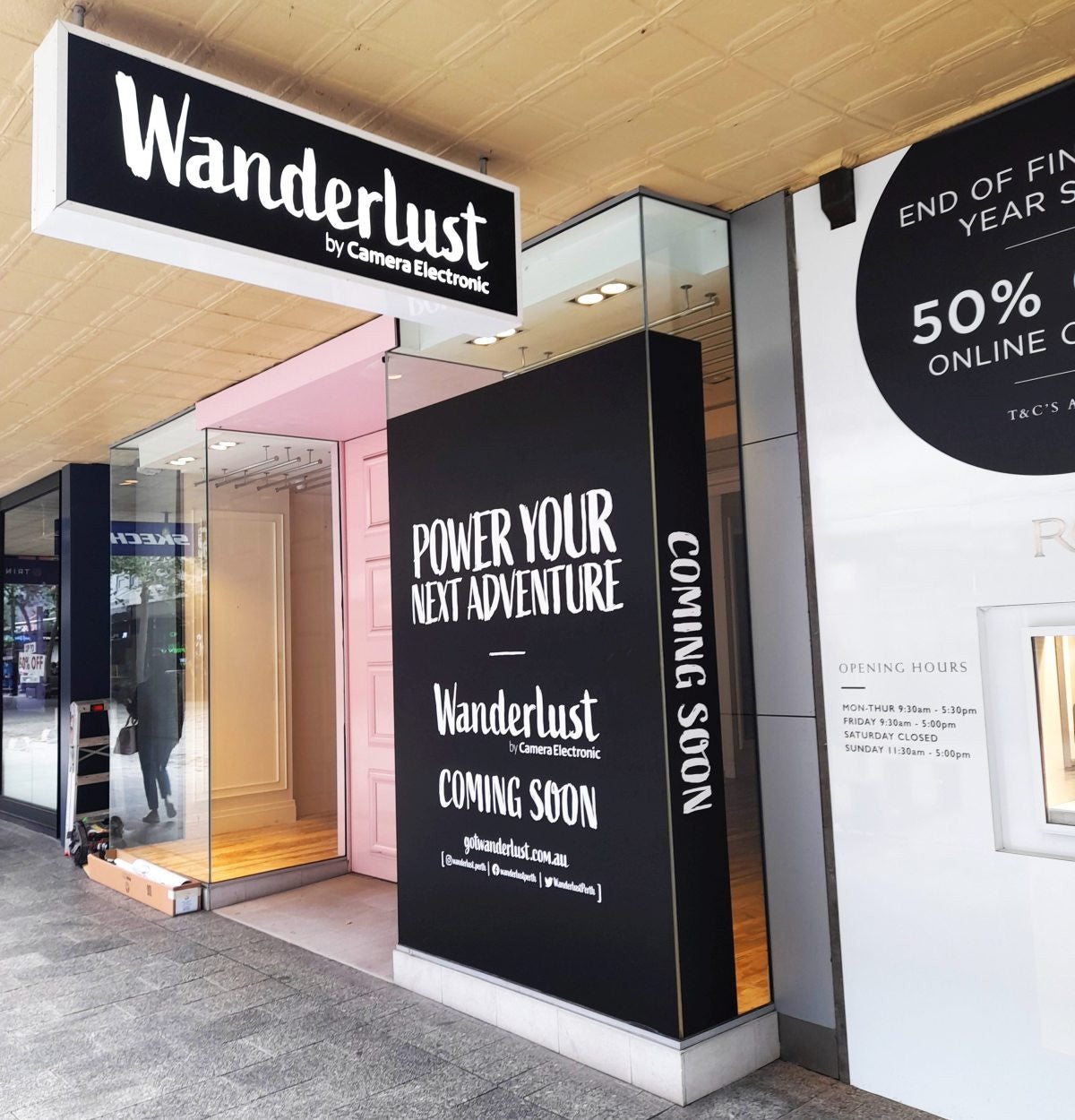 Wanderlust Camera Electronic Store Signage