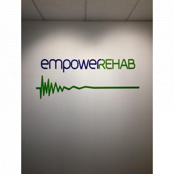Reception 3D Letters & One Way Vision Windows - Empower Rehab