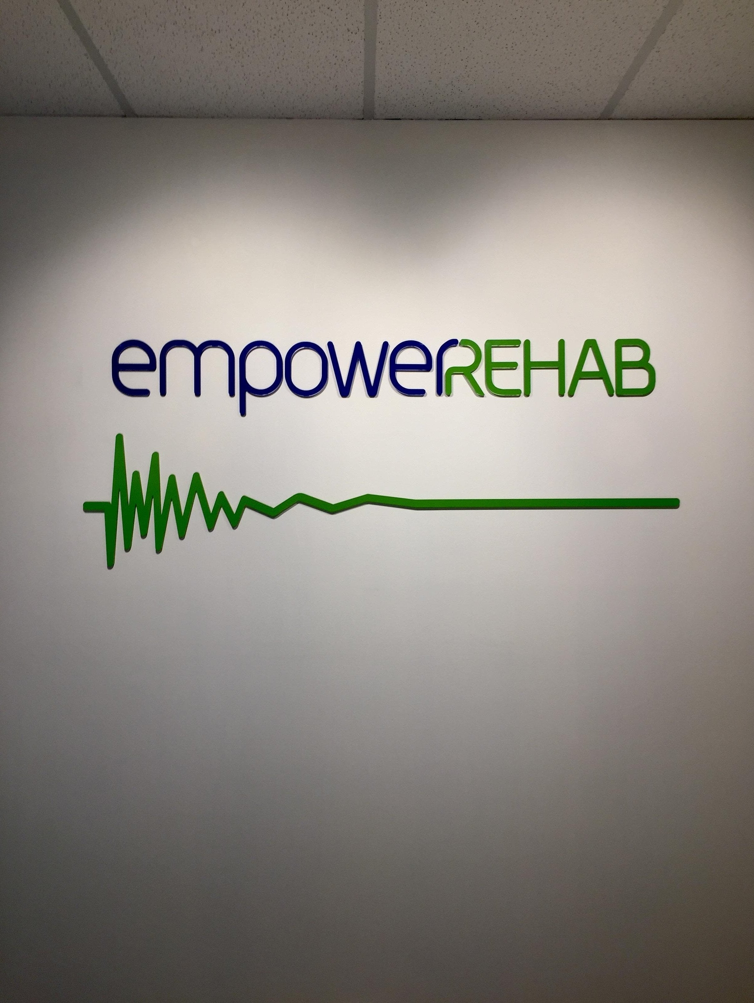 Reception 3D Letters & One Way Vision Windows - Empower Rehab