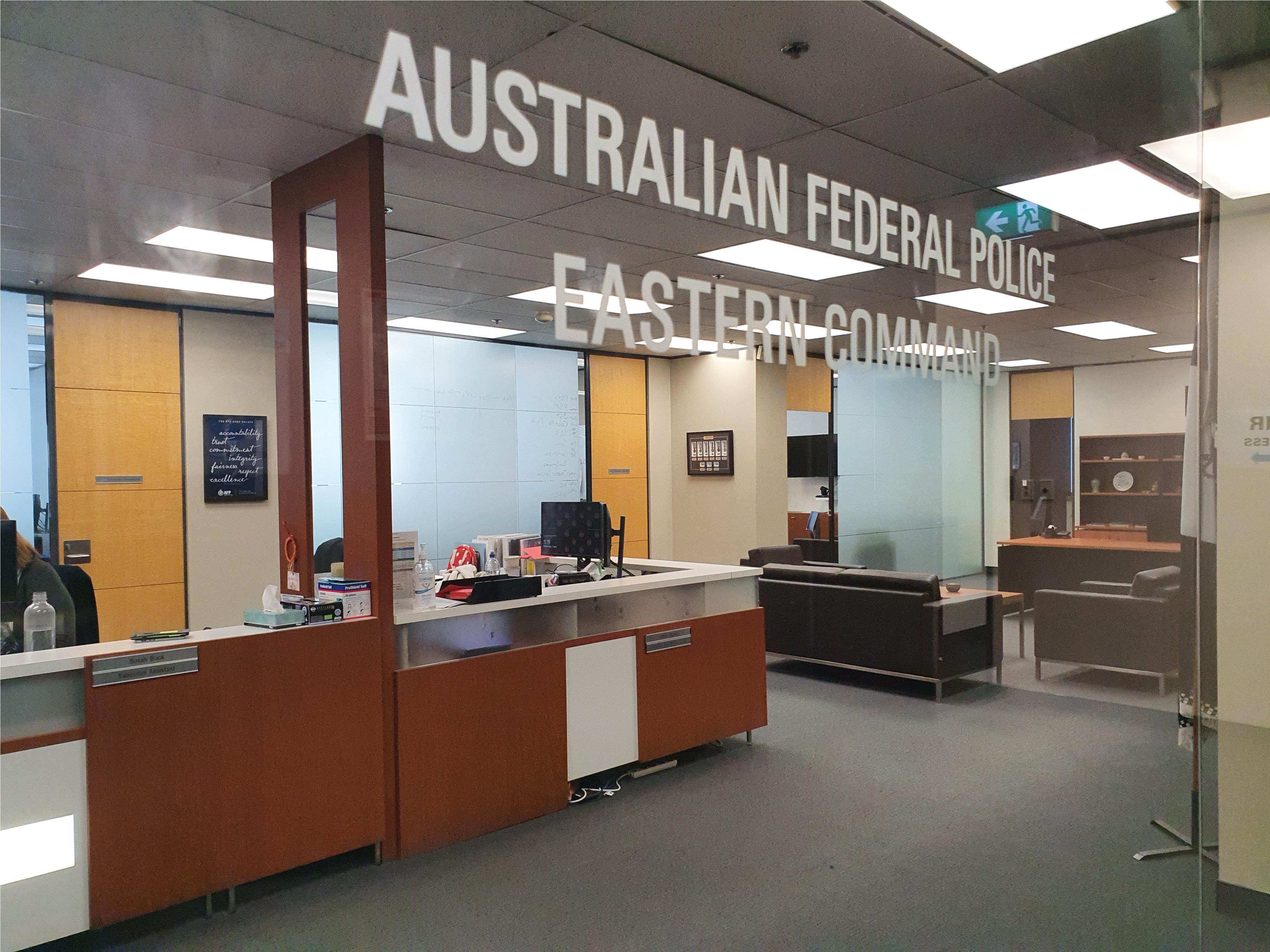 Australian Federal Police_Frosted Vinyl lettering