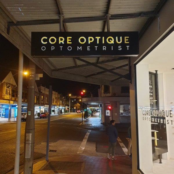 Core Optique Mosman_custom opal acrylic suspension shelf system
