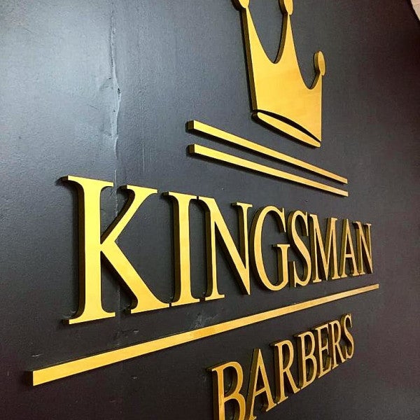 Gold 2-Pack Painted Lettering for Kingsman Barbers
