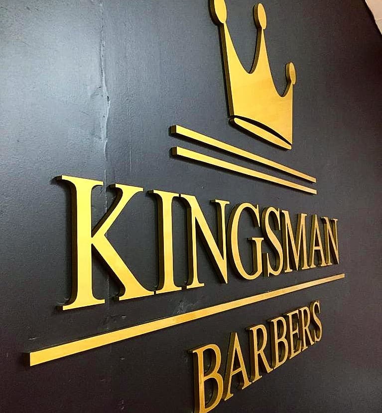 Gold 2-Pack Painted Lettering for Kingsman Barbers