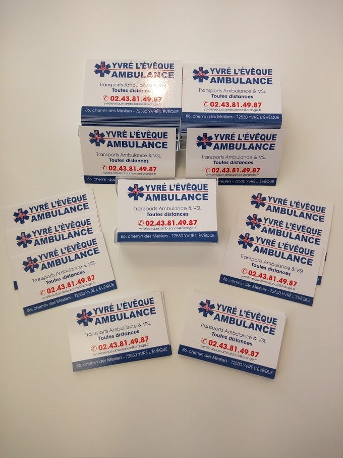 Cartes de Visite pour Yvré l'évêque Ambulance - Signarama Le Mans