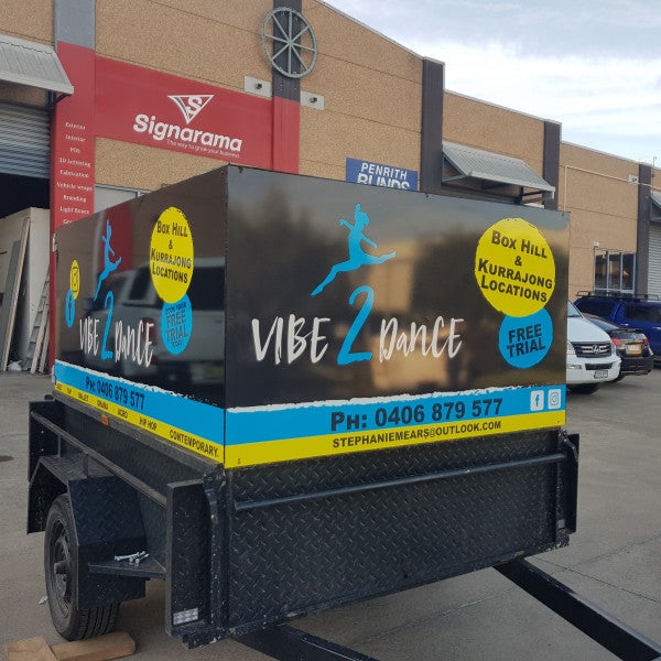 Box trailer signage- For Vibe 2 Dance- By Signarama Penrith