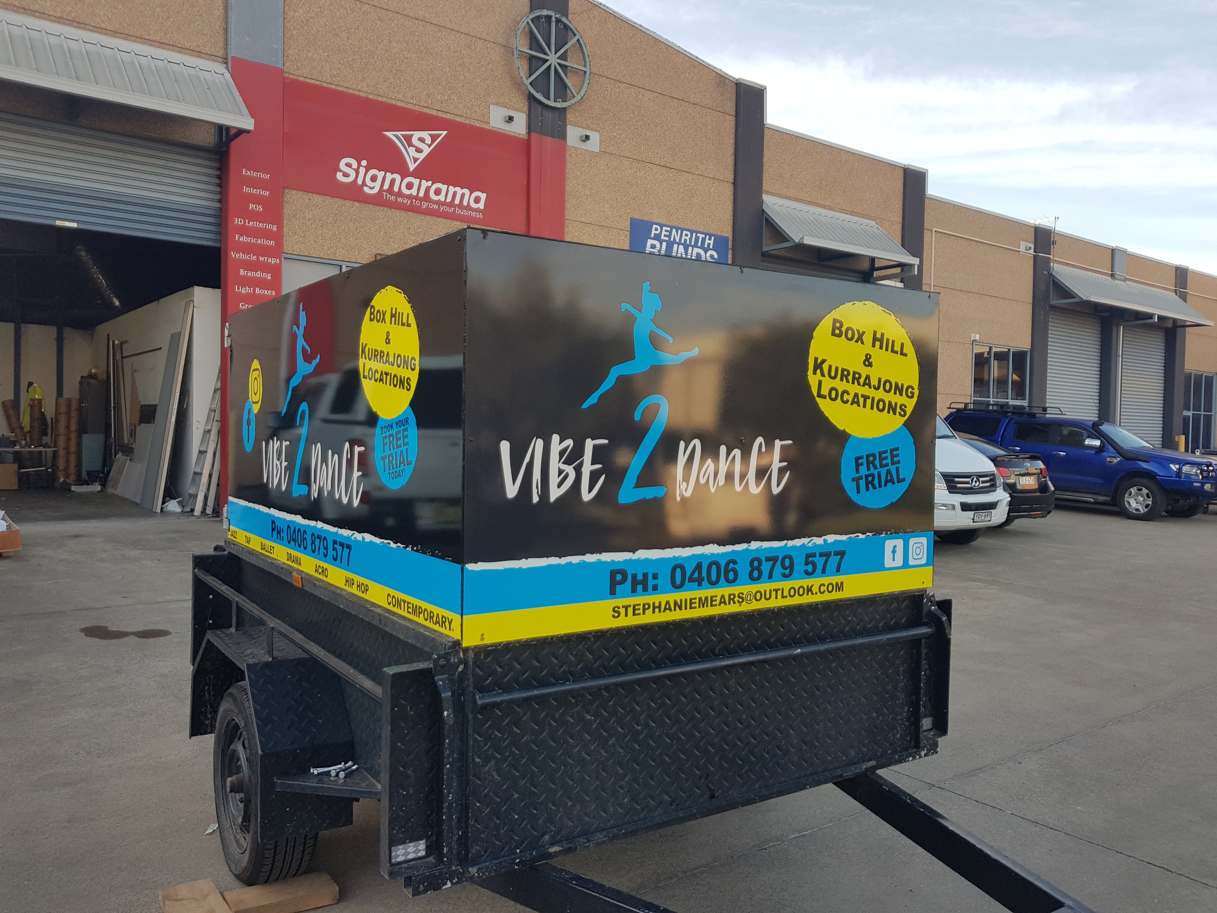 Box trailer signage For Vibe 2 Dance By Signarama Penrith