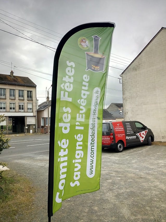 #impression#drapeau#comitédesfêtes#animation#foire#signarama#lemans