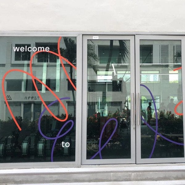 Window graphic, Window die cut lettering, Colour vinyl