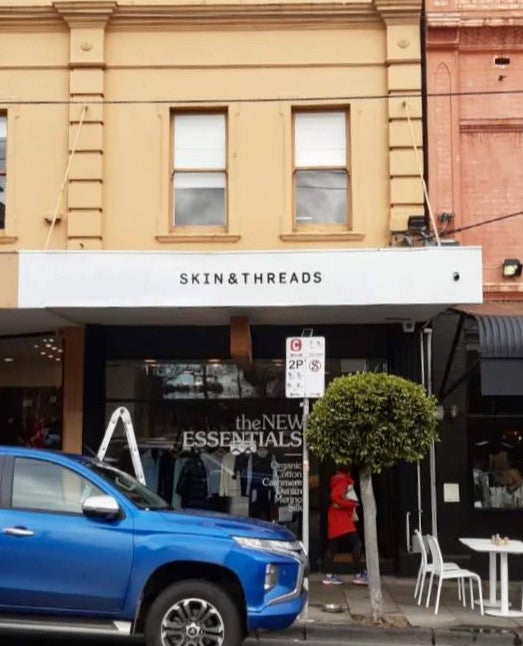 Shopfront Signage - Skin & Threads - Albert Park & Armadale.