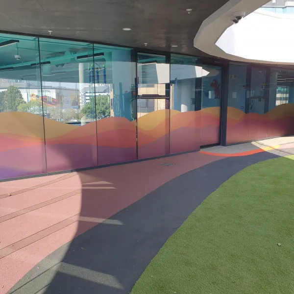 Printed frosted vinyl on windows