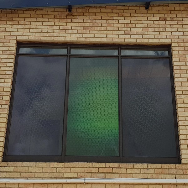 Window graphics one way vision.