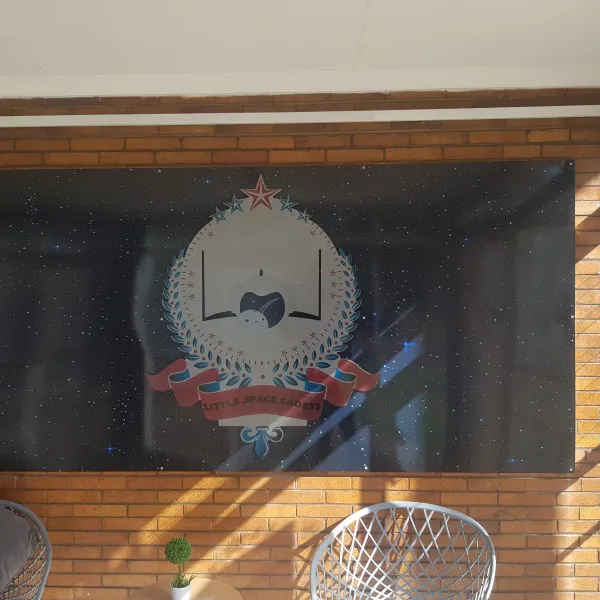 Graphics applied to Chromadek with aluminum frame