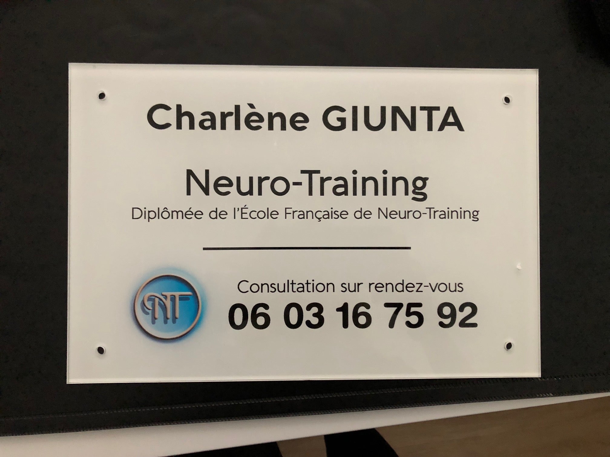 PLAQUE PROFESSIONNELLE PLEXIGLAS
