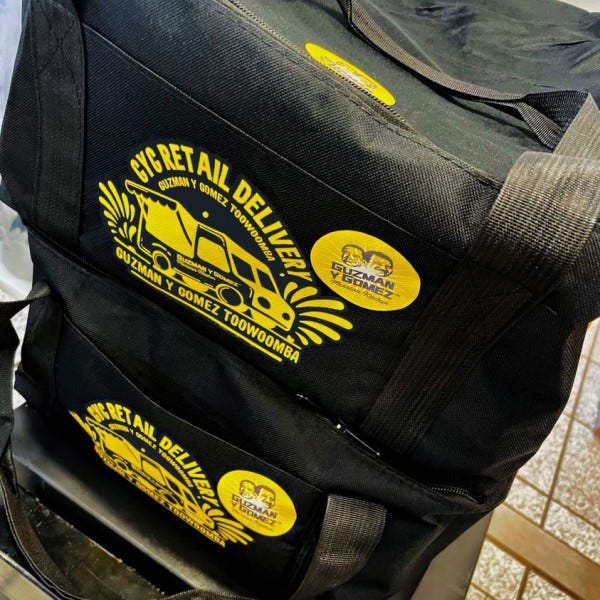 Guzman y Gomez Heat Transfer Delivery Bags