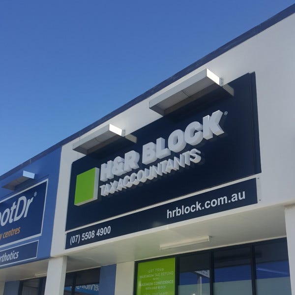 Signarama Helensvale H&R Block fabricated illuminated letters