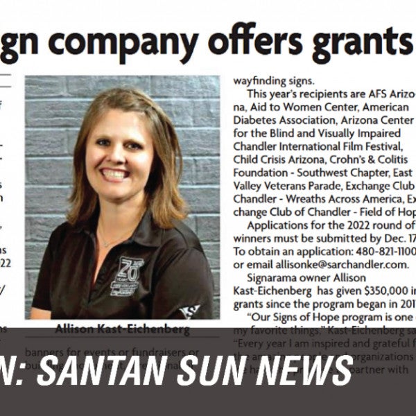 Signarama Chandler offers grants to local non-profits