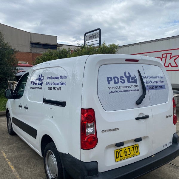 One Way Vision and Spot Graphics- For PDS Vehicle Inspections- By Signarama Penrith