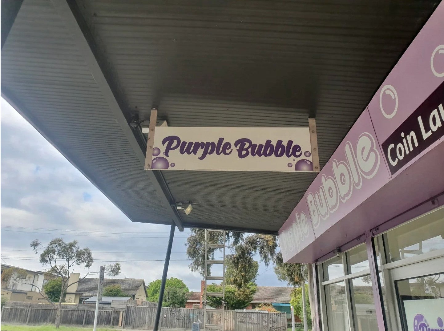 Building Signage - Purple Bubble - Heidelberg West.