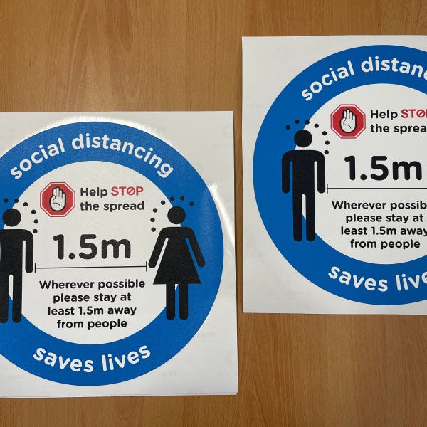Social Distancing stickers