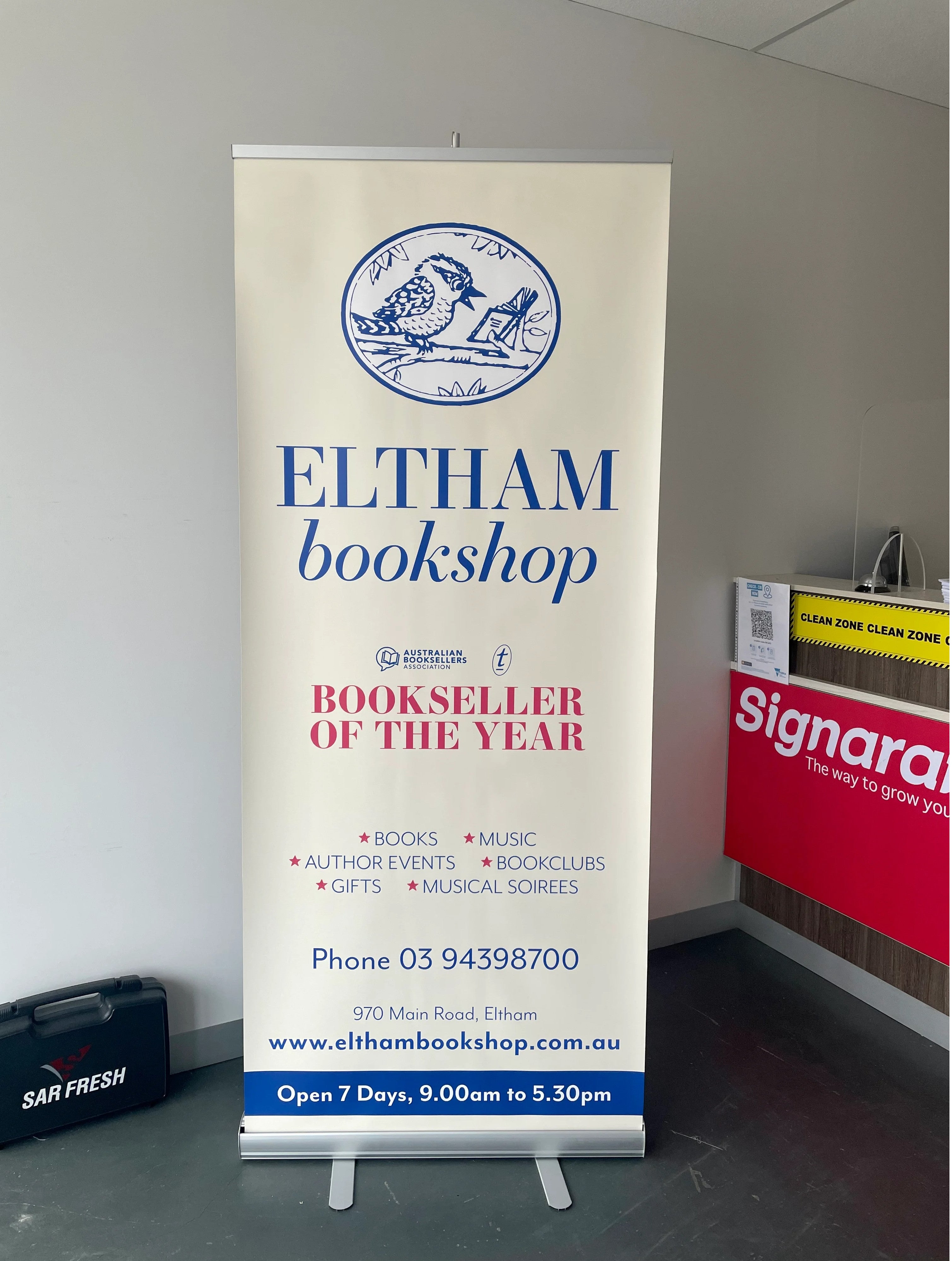 Pull-up Banners - Eltham Book Shop - Eltham.