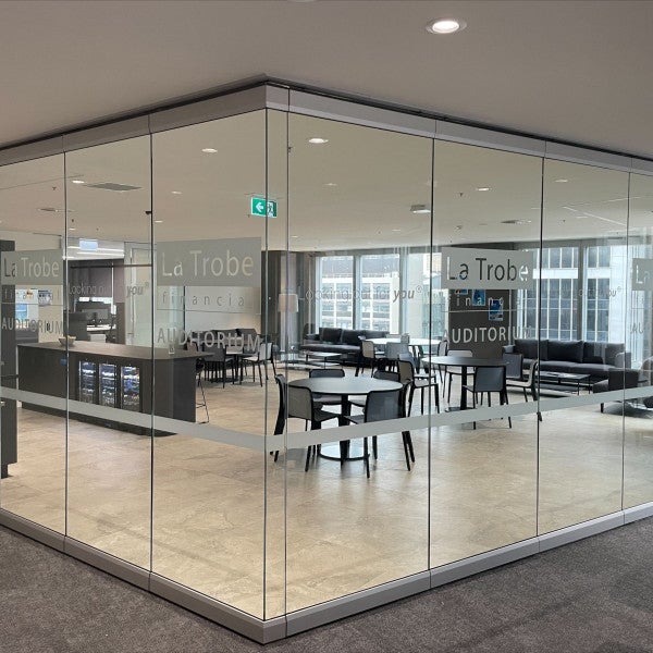 La Trobe Financial, Frosted vinyl lettering