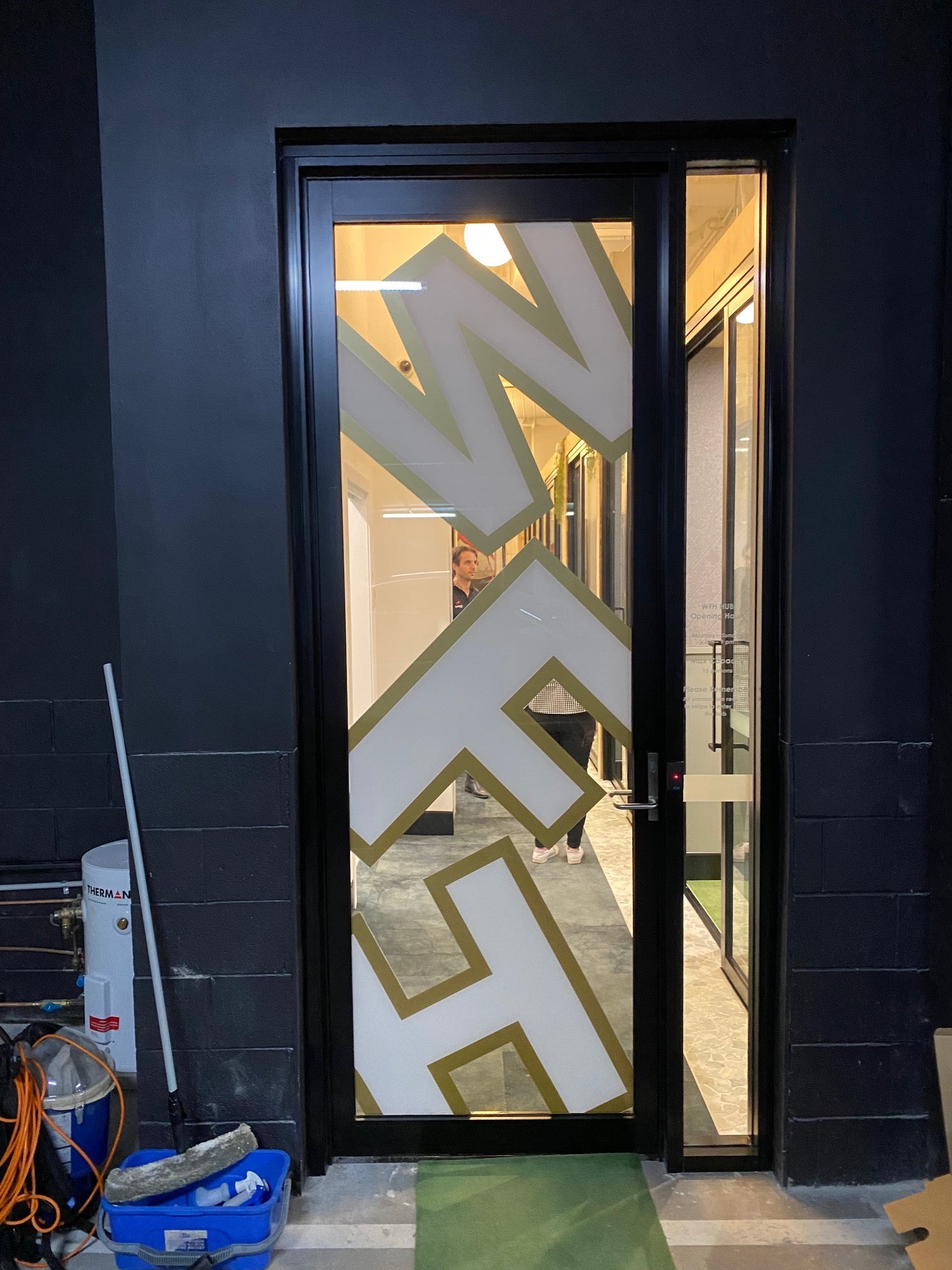 Lateral Estate Vinyl lettering onto glass2