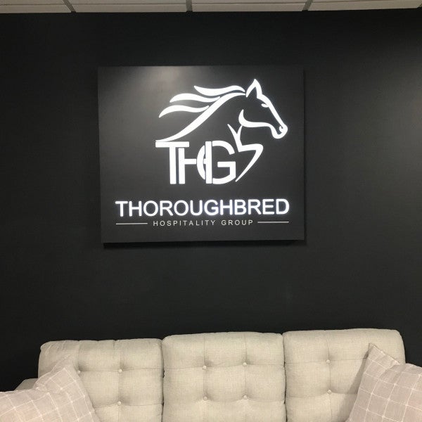 Thoroughbred Hospitality Illuminated Push Thru Acrylic Sign