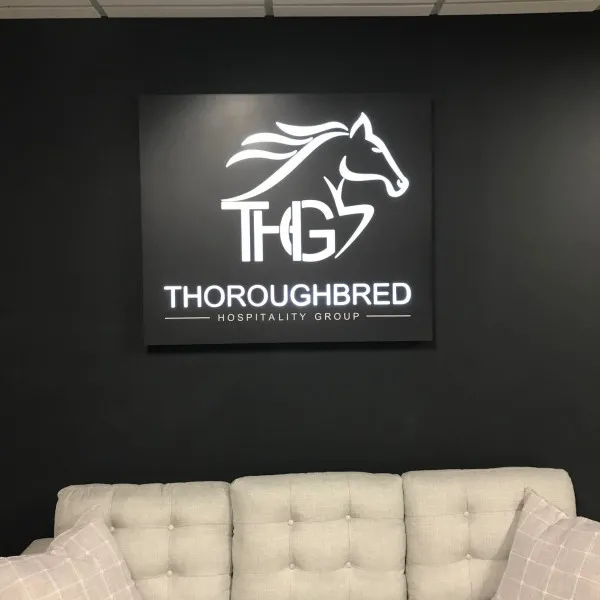 Thoroughbred Hospitality Illuminated Push Thru Acrylic Sign