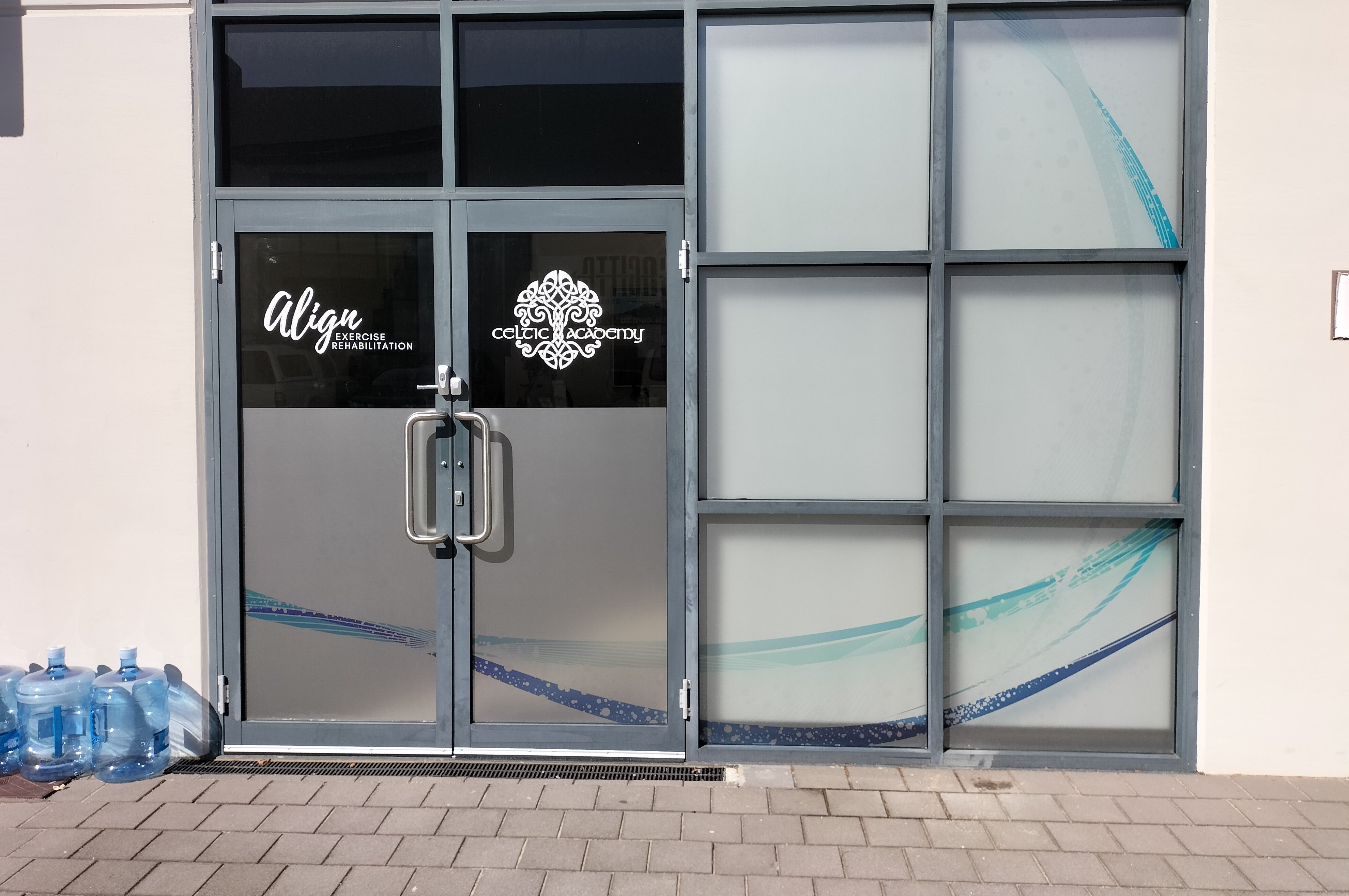 Silver window frosting with computer cut graphics