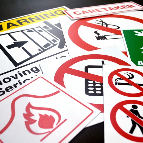 Warning signage