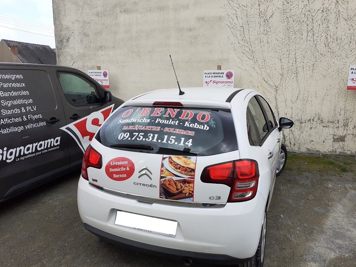 Habillage d'un véhicule pour O'Bendo installé à Sablé Sur Sarthe par Signarama Le Mans