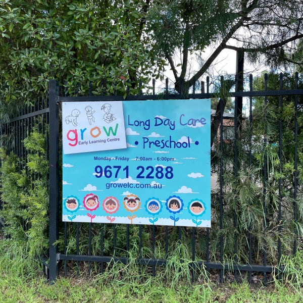 Fence Sign | Grow Early Learning
