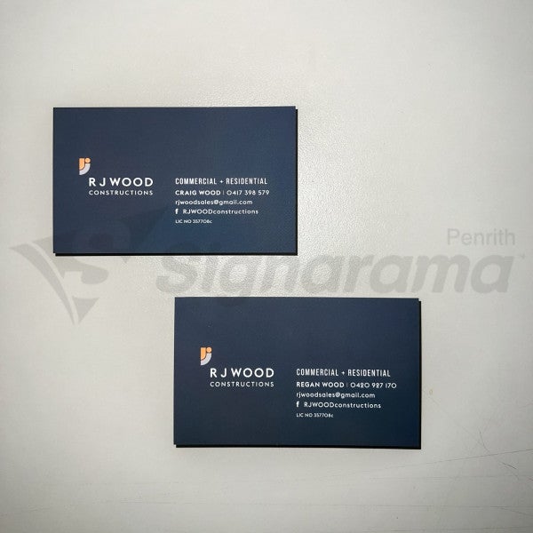 Business Cards for RJ Wood Constructions by Signarama Penrith