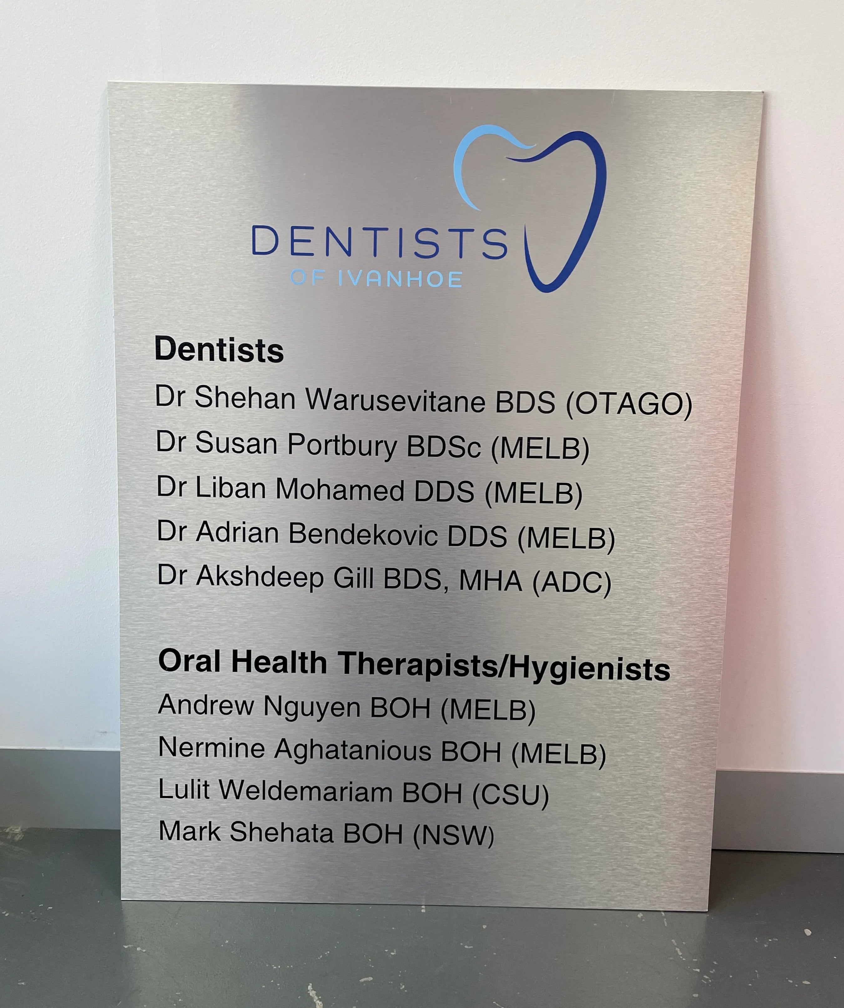 Directory Board - Dentists of Ivanhoe