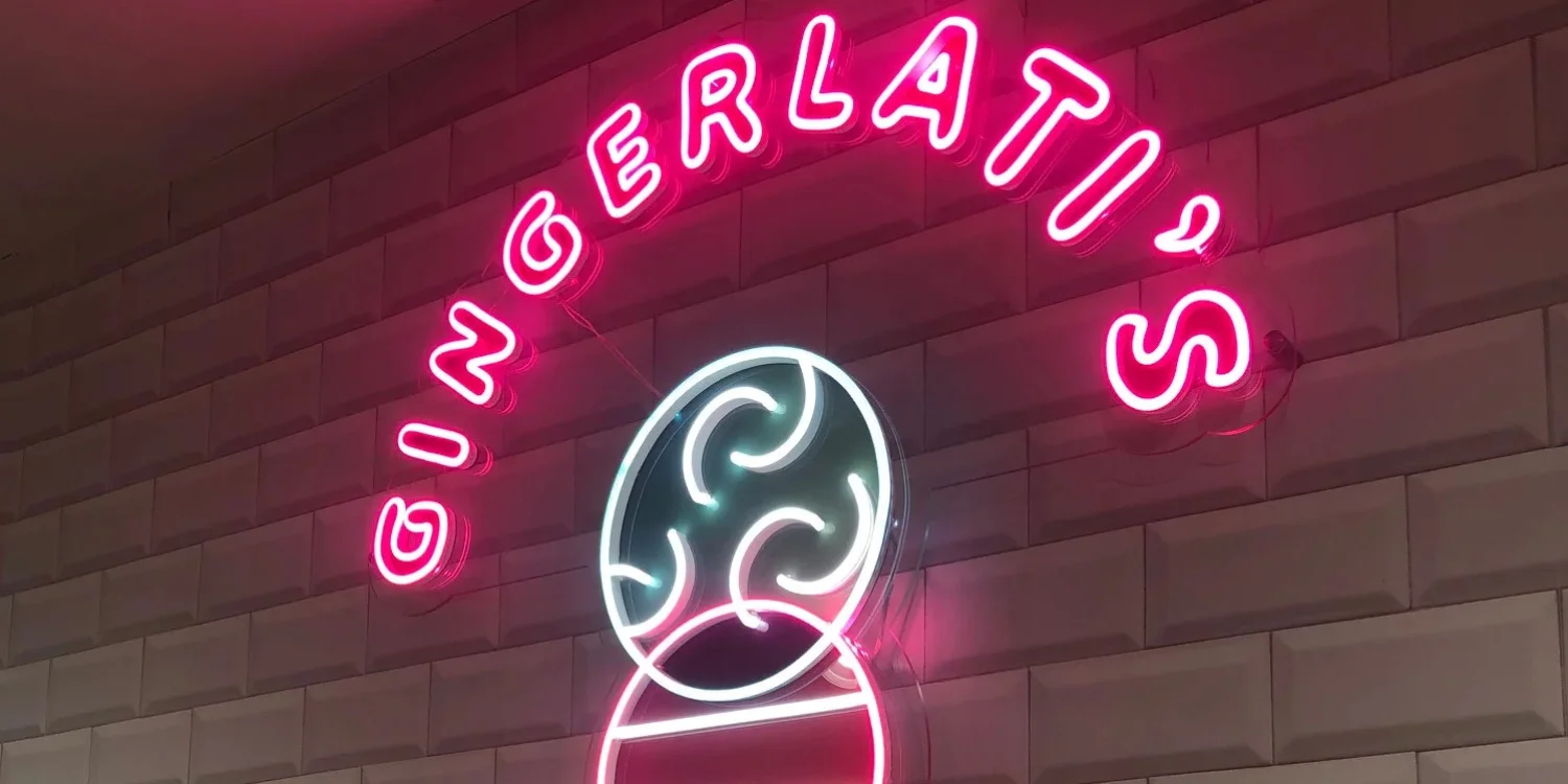 LED Neon Flex Sign for icecream store which is an artistic 3 layered ice cream cone with pastel colours | Neon Sign