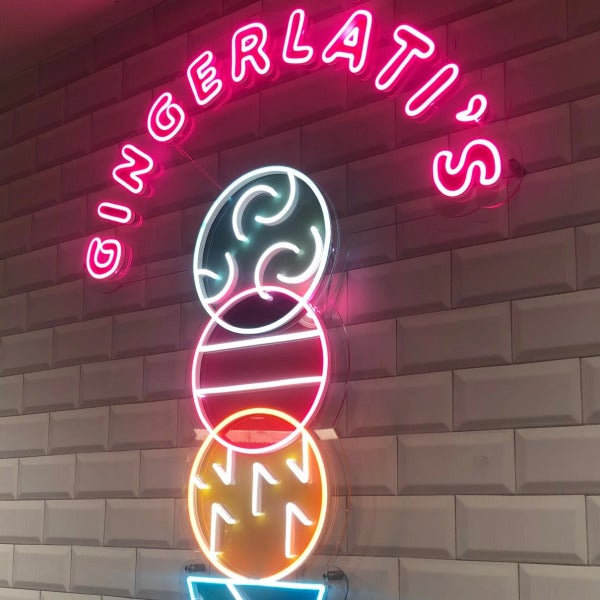 LED Neon Flex Sign for icecream store which is an artistic 3 layered ice cream cone with pastel colours | Neon Sign