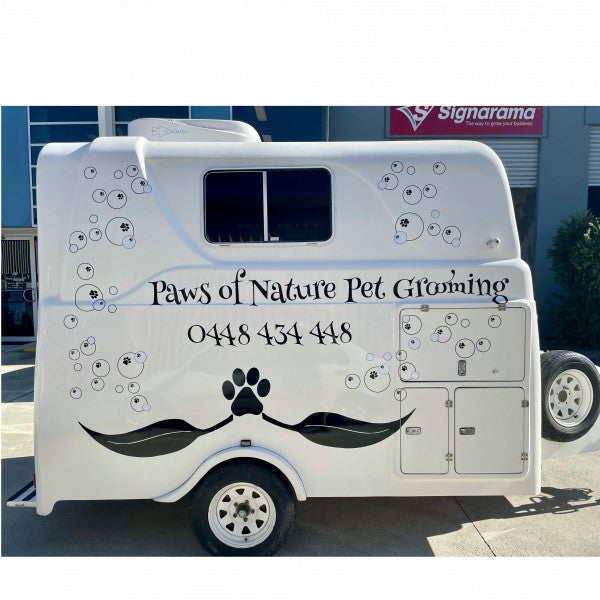 Trailer Signage - Paws of Nature Pet Grooming