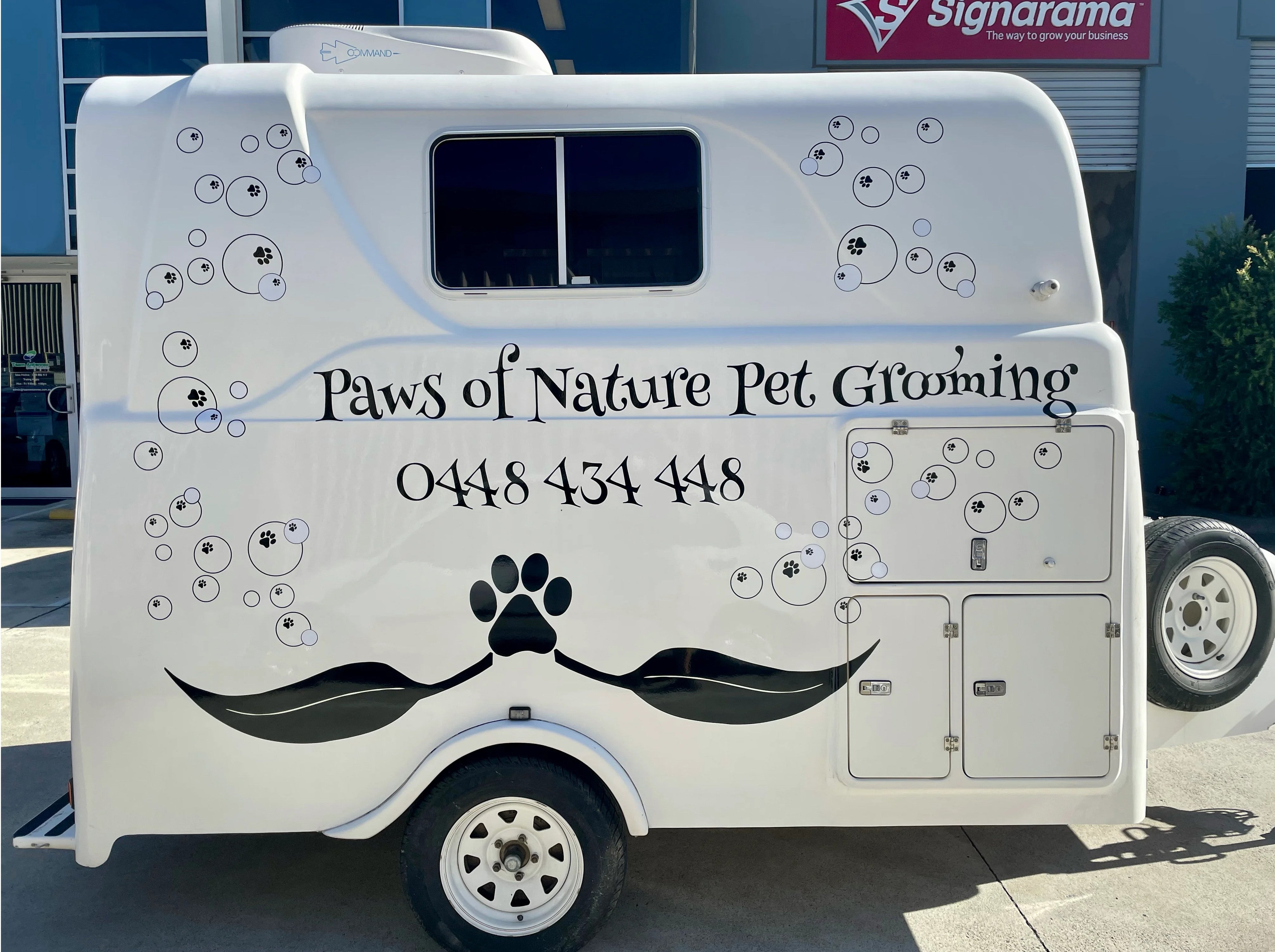 Trailer Signage - Paws of Nature Pet Grooming
